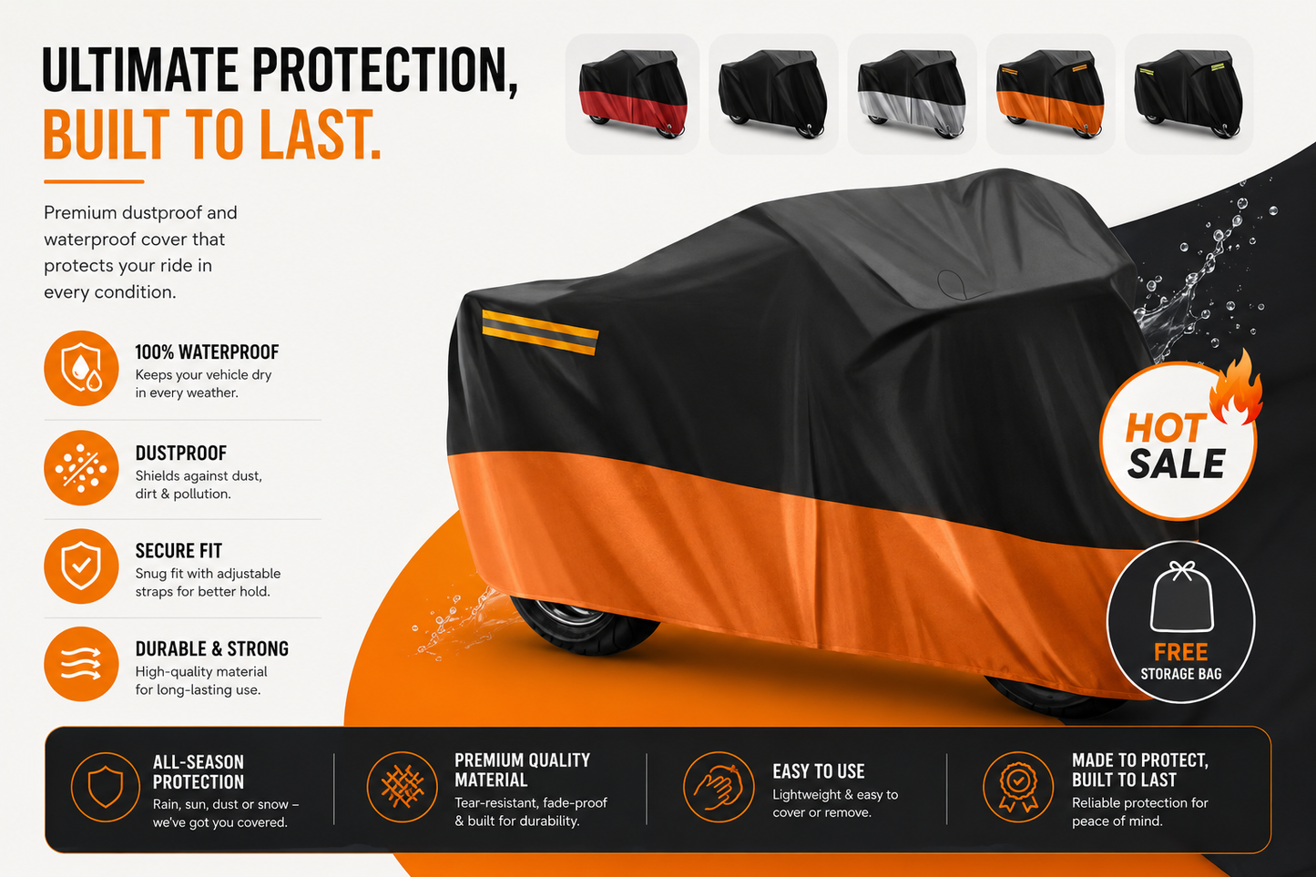 Full Size Motorcycle Motorbike 70 - 110 - 125 - 150 cc Bike Cover Dust Proof waterproof stuff Top Parking Cover