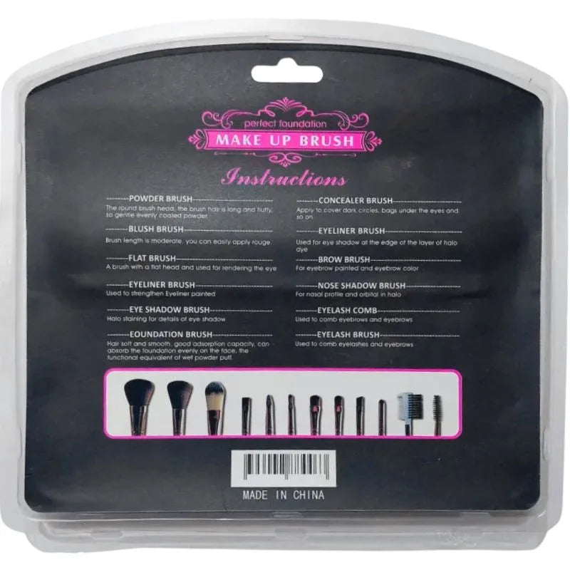 Makeup Brush Set – 12-Piece Professional Makeup Tool Kit | Soft, High-Quality Synthetic Bristles | Huada | Fit Me | Pabibrow