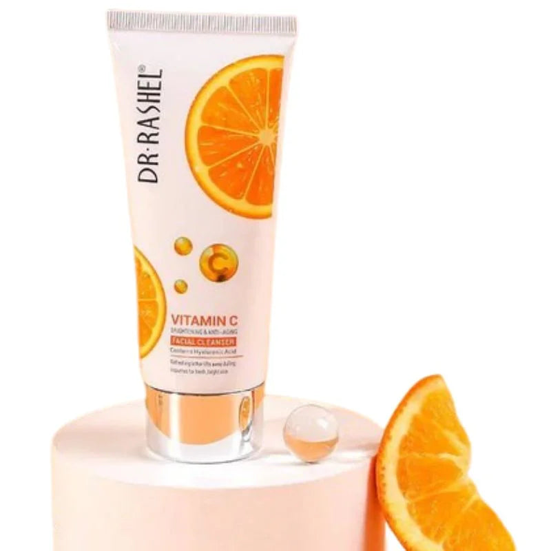 Dr. Rashel Vitamin C Brightening Facial Cleanser with Hyaluronic Acid | Deep Cleansing & Anti-Aging Formula | 80ml | Imported
