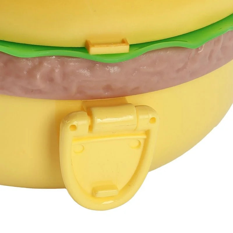 Hamburger Shaped Kids Lunch Box | Portable Multi-Layer Food Container for School & Travel