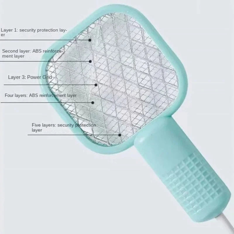 Portable Mini Mosquito Swatter | USB Rechargeable Electric Bug Zapper with LED Night Light | Random color