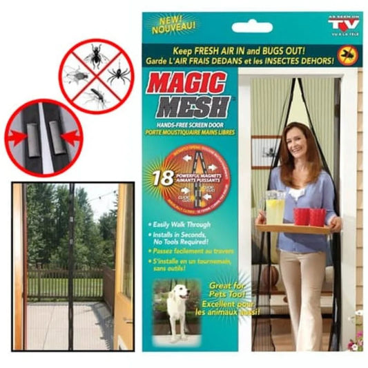 Hands-Free Retractable Magnetic Door Mesh | Magic Mesh Screen Door with Magnetic Closure | Random Colors