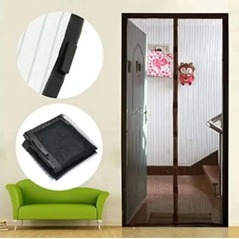 Hands-Free Retractable Magnetic Door Mesh | Magic Mesh Screen Door with Magnetic Closure | Random Colors