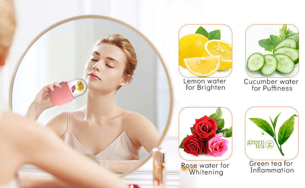 Silicone Ice Cube Roller Massager for Face Eyes and Neck Naturally Conditioning and Skin Care De Puff Eye Bags Reduce Migraine Pain Reusable Massage Silicone Ice Mold