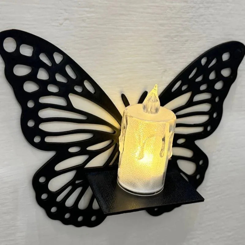 Wooden Butterfly Wall Shelf | Laser Cut MDF Wall Art Decor | Decorative Floating Shelf & Candle Holder | pack of 3