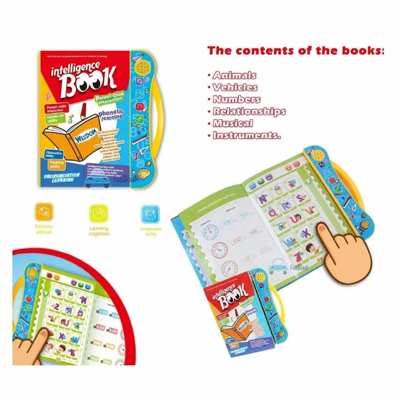 Intelligence Learning Book for Kids | Interactive Letters, Numbers & Sounds for Toddlers