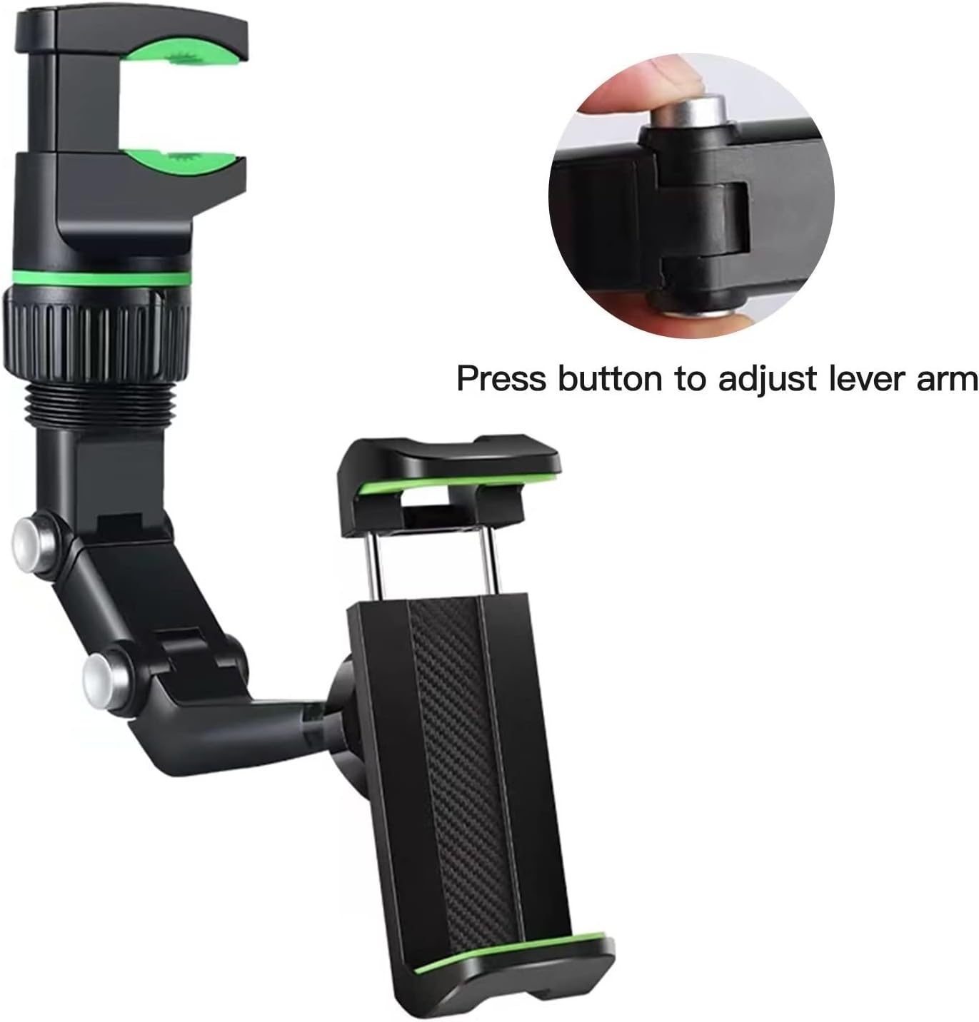 Universal Car Rearview Mirror Phone Holder | Hands-Free Adjustable Mount for Smartphones & GPS