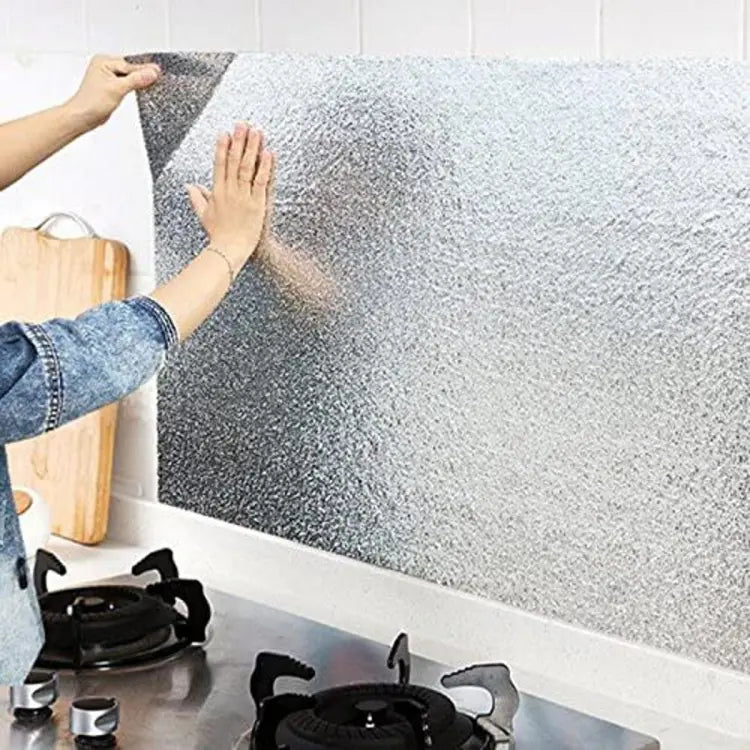 Silver Foil | Marble Sheet Sticker 40x200cm | Waterproof Self-Adhesive PVC Wallpaper for Furniture Walls