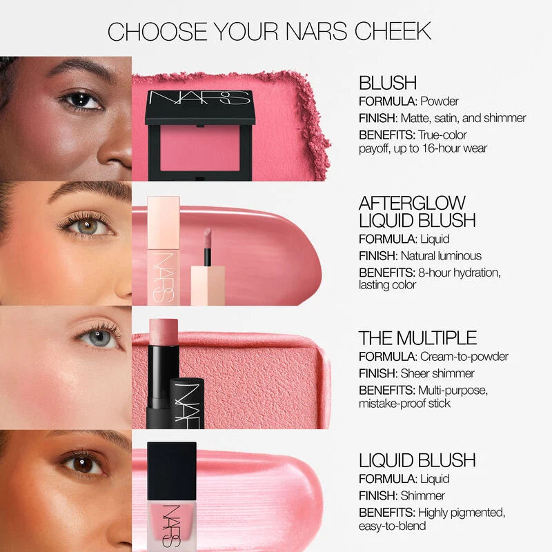 Behave | NARS Afterglow Liquid Blush 7ml Buildable Hydrating Blush with Sodium Hyaluronate and Vegan Protein