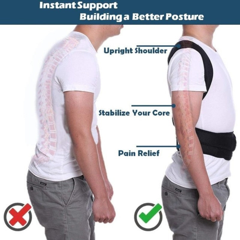 Back Pain Relief Posture Corrector Belt | Adjustable Support for Spine, Shoulder & Lumbar Alignment | Large