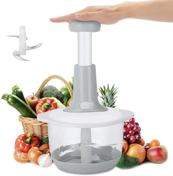1.5L Manual Hand Push Chopper & Multifunctional Mixer | Vegetable Chopper and Baby Food Maker