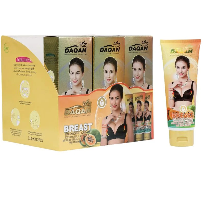 Daqan Papaya Extract Breast Enlarging Cream  | Organic Breast Enhancement & Skin Elasticity Booster