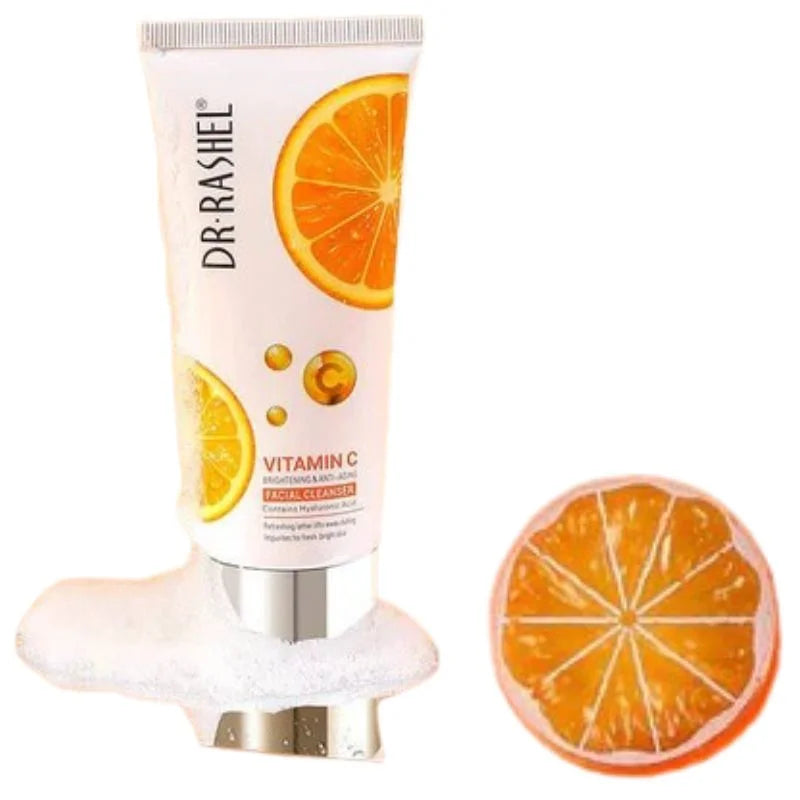 Dr. Rashel Vitamin C Brightening Facial Cleanser with Hyaluronic Acid | Deep Cleansing & Anti-Aging Formula | 80ml | Imported