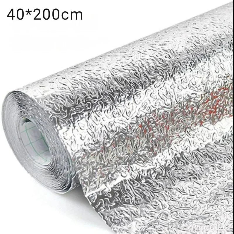 Silver Foil | Marble Sheet Sticker 40x200cm | Waterproof Self-Adhesive PVC Wallpaper for Furniture Walls