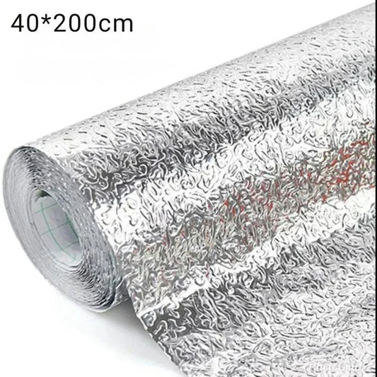 Silver Foil | Marble Sheet Sticker 40x200cm | Waterproof Self-Adhesive PVC Wallpaper for Furniture Walls