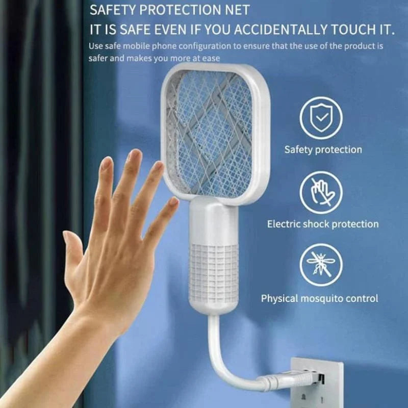 Portable Mini Mosquito Swatter   | USB Rechargeable Electric Bug Zapper with LED Night Light | Random color