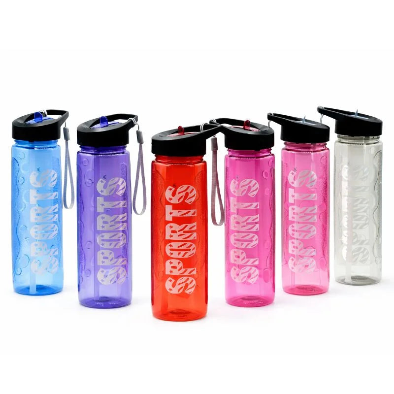 Pink Stylish Water Sport Bottle 1000ml with Straw | Leakproof BPA-Free Hydration Bottle for School, Gym & Travel