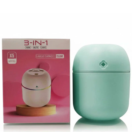 USB Portable 3-in-1 Air Humidifier | Mute, Colorful LED Light & Aromatherapy | For Home, Office & Car