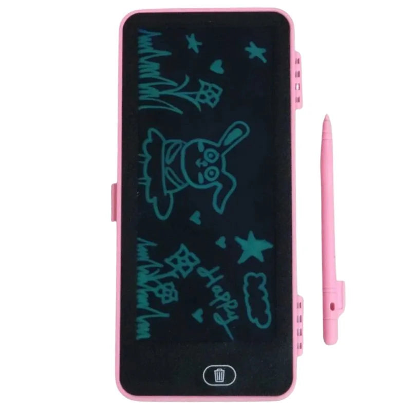 LCD Drawing Pen Case for Kids | Writing Tablet Pencil Box with Screen Lock & One-Key Erase | Random Color