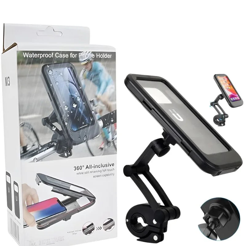 Waterproof Bike Phone Holder 360° Rotation | Handlebar Mobile Mount for Bicycle & Motorcycle