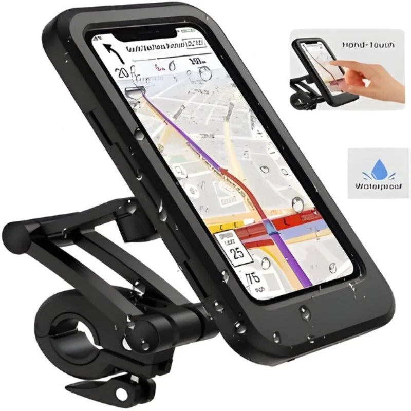 Waterproof Bike Phone Holder 360° Rotation | Handlebar Mobile Mount for Bicycle & Motorcycle